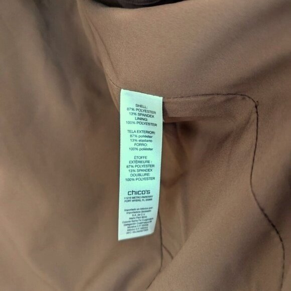 Chico's Open Front Faux-Suede Grommet Jacket Brown Size 2 (=L/12) - Picture 7 of 9